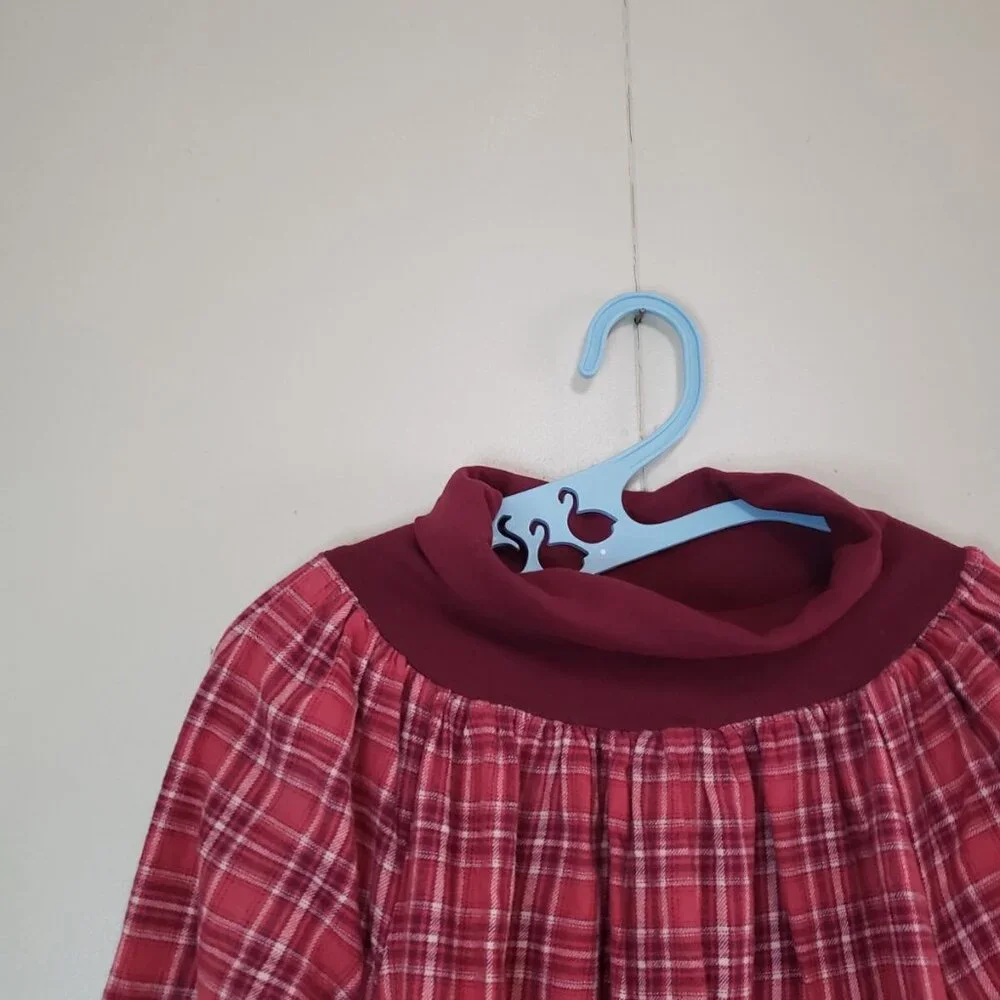 Vtg National Women S Flannel Nightgown Pink Turtleneck Midi Loungewear Warm Cozy - Picture 4 of 5